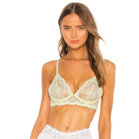 NWT Revolve Free People Veronica Underwire Lace Bra 34C Yellow Faded Sunshine - Picture 3 of 6